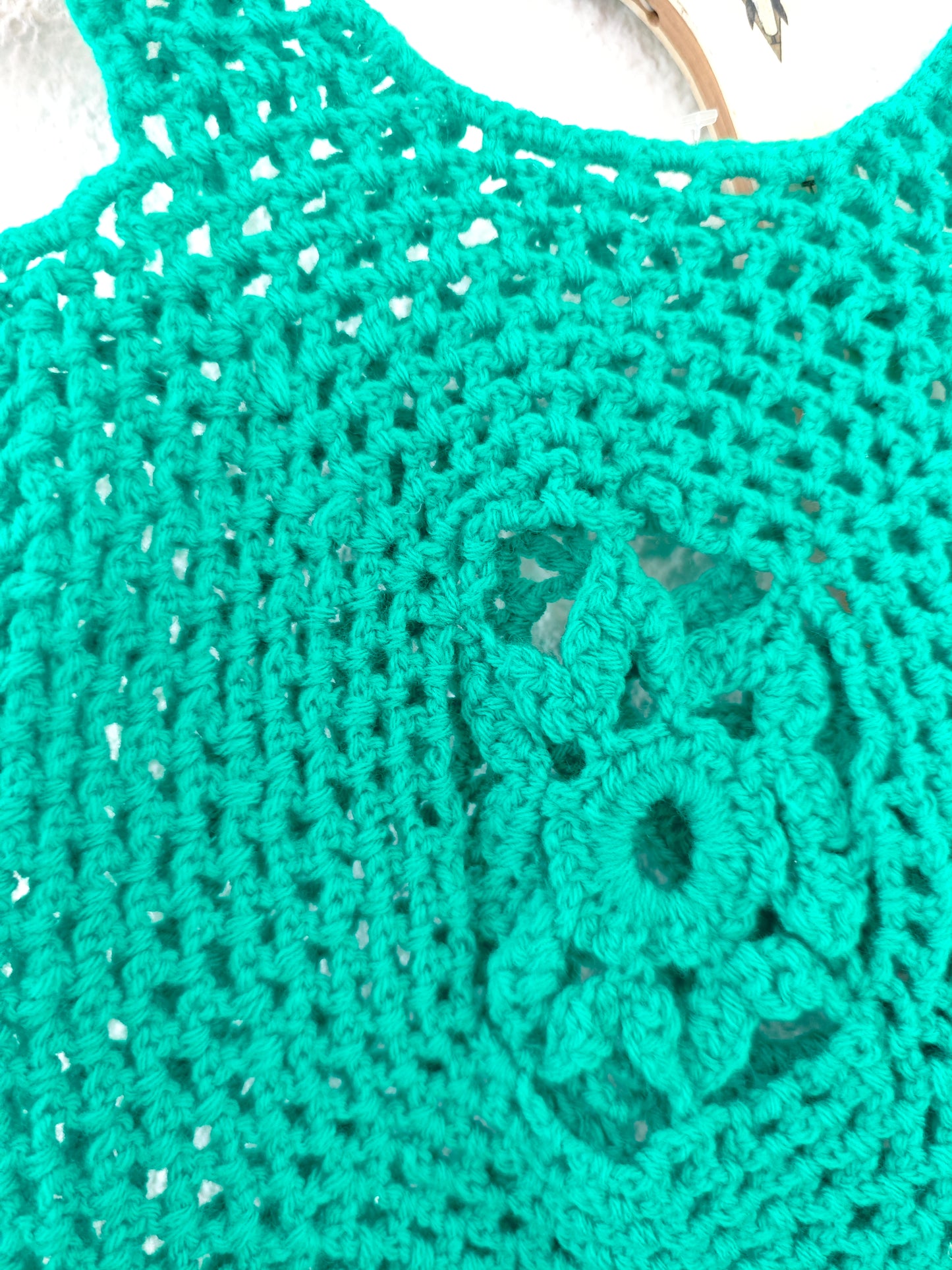 Top vert en maille
