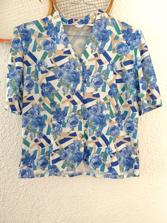 Chemise fleurie bleue