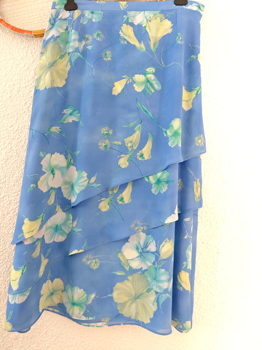Jupe fleurie bleue