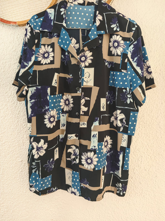 Chemise fleurs et pois