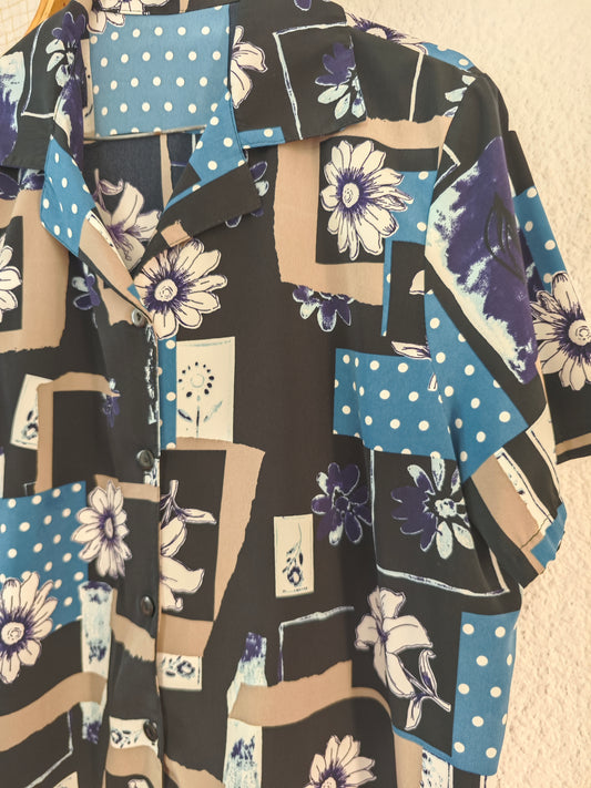 Chemise fleurs et pois